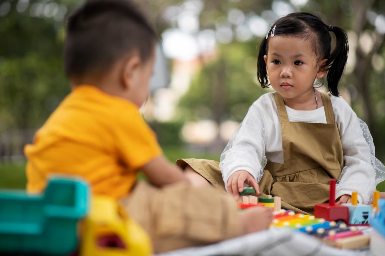 Kids playing outdoors at a daycare in Roselle NJ
